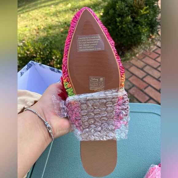 Anthropologie De Siena Mouna Raffia Flats NIB - Picture 7 of 7